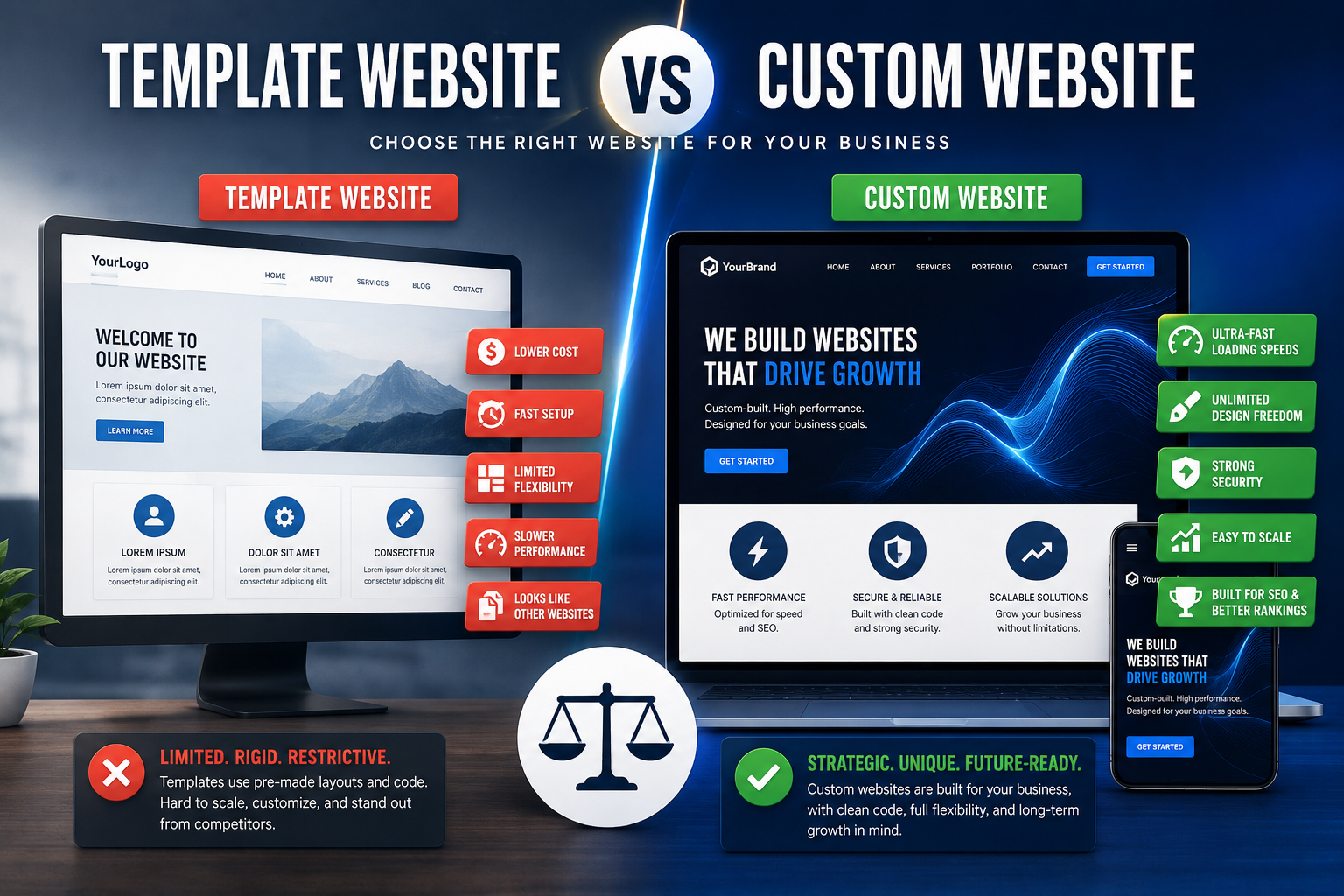Template Website vs Custom Website: Which One Is Right for Your Business?