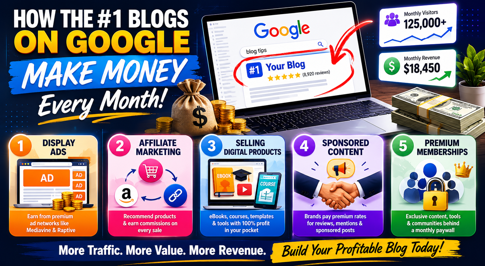 How Do the Number 1 Blogs on Google Actually Make Money Every Month?