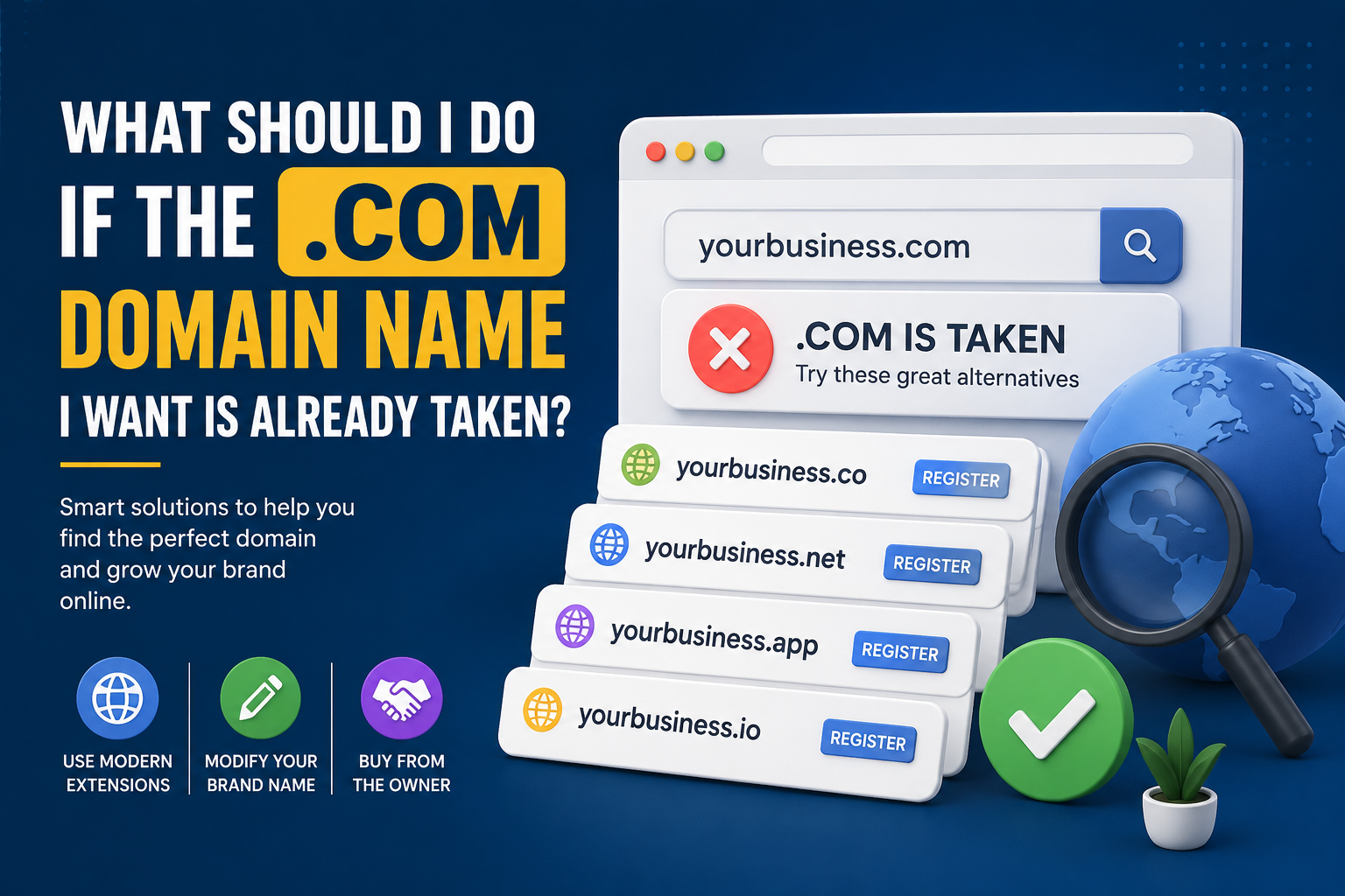 What Should I Do If the .com Domain Name I Want Is Already Taken?